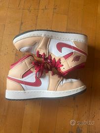 air jordan 1 mid "hemp gym red"
