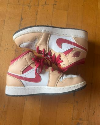 air jordan 1 mid "hemp gym red"