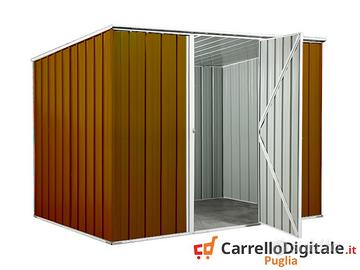 Casetta box giardino Acciaio 260x185 legno scuro