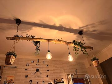 Lampadario in legno 190 cm