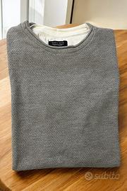 T-Shirt Zara grigia textured - Taglia M - Elegante