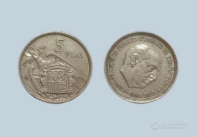 5 Pesetas spagnole 1957