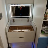 Toeletta Integrata 3 in 1 Scrivania Ribaltabile 