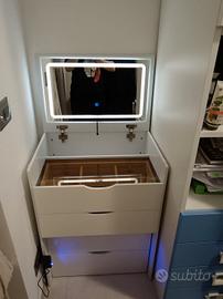 Toeletta Integrata 3 in 1 Scrivania Ribaltabile 