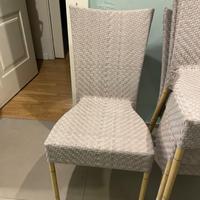 Sedie stile rattan con gambe in bambù