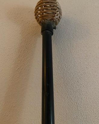 🪟Bastone tenda nero con terminale vimini