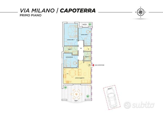 Appartamento primo piano con terrazza da 20 mq