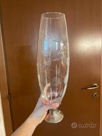 Vaso in vetro con base argento