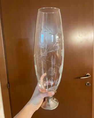 Vaso in vetro con base argento