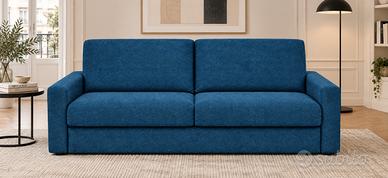 Divano letto colore blu/ rete elettrosaldata