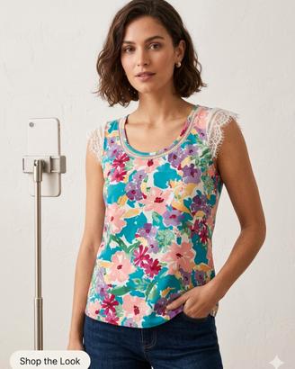top LH floreale multicolor donna S