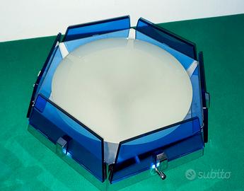 plafoniera esagonale in vetro blu VECA 
