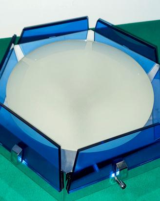 plafoniera esagonale in vetro blu VECA refSM1