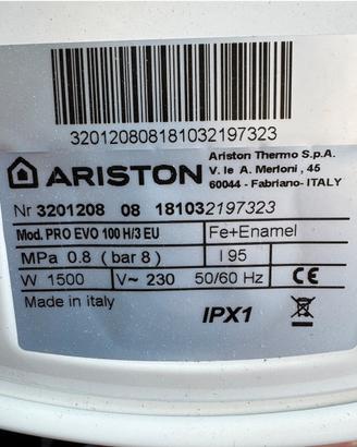 Scaldacqua elettrico ad accumulo ARISTON 100 litri