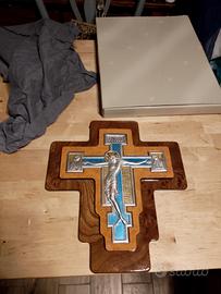 crocefisso su lastra d argento 