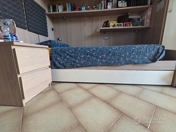 Letto singolo con secondo letto estraibile + comod
