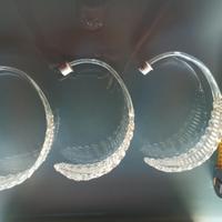 Foglia lampadario in vetro antico trasparente