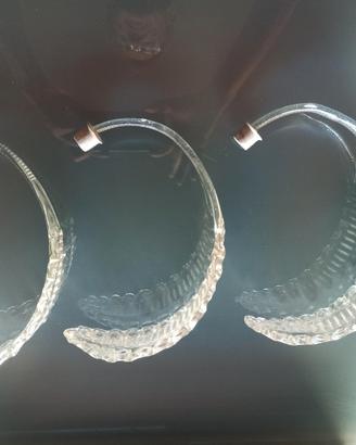 Foglia lampadario in vetro antico trasparente