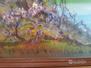 Quadro con cornice in legno lavorata dimensioni im