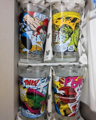 Marvel - 4 Bicchieri Vetro - Disney Store 