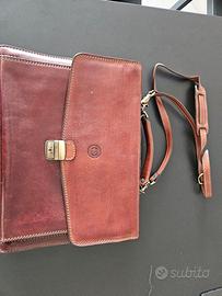 borsa in pelle a tracolla più portadocumenti 