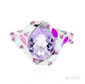 Anello PREZIOSA Arg925, Pietre Naturali e smalti