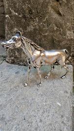 Cavallo in metallo argentato