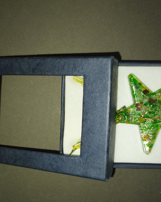 Collana verde con ciondolo stella vetro di Murano