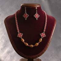 Collana Orecchini gioielli vintage occhio di tigre