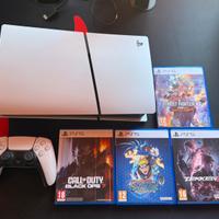 PS5 Slim 1TB Disc Edition + 4 Giochi — Come Nuova