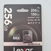 Scheda memoria Micro SD 256 GB Lexar V30 nuova