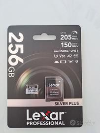 Scheda memoria Micro SD 256 GB Lexar V30 nuova