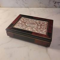 SCATOLA/COFANETTO PORTAGIOIE LEGNO e ARGENTO