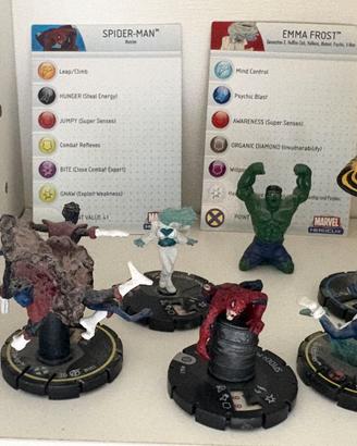 Heroclix Marvel, Frost, Spiderman. Hulk in omaggio