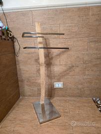 porta asciugamani struttura legno e inox