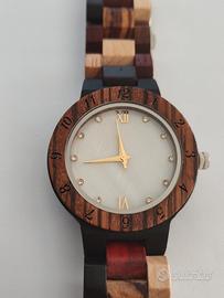 orologio in legno sandalo mogano noce tropicale 