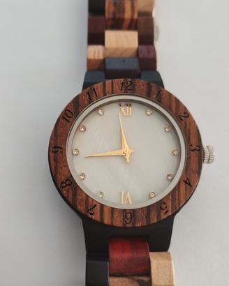 orologio in legno sandalo mogano noce tropicale 