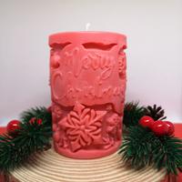 Candela Natalizia  con scritta "Merry Christmas"