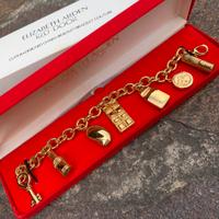 Bracciale charms gold Elizabeth Arden Vintage Nos