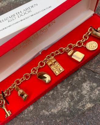 Bracciale charms gold Elizabeth Arden Vintage Nos