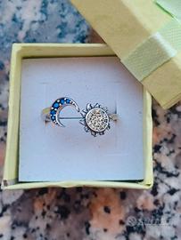 anello argento stella e luna in argento 