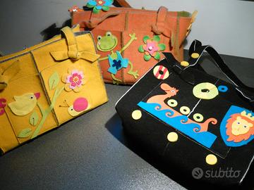 3 Borse a spalla artigianale feltro MADE IN ITALY