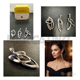 ORECCHINI FOSSIL + CIONDOLO GOCCIA CON BRILLANTINI