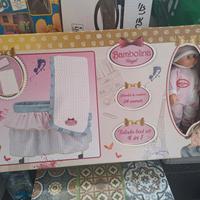 Bambola parlante con culla nuova Royal Toledo 