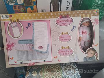 Bambola parlante con culla nuova Royal Toledo 