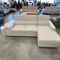 Divano letto con penisola contenitore