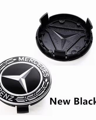 TAPPI COPRIMOZZO PER MERCEDES 75 MM NERO - Foto 9