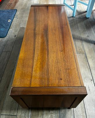 Baule/cassapanca in legno fiammato