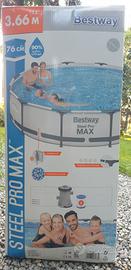 piscina steel max pro 3,55mt dia. 76 cm altezza