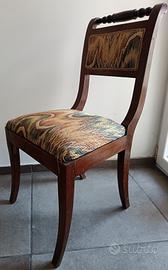 Lotto 4 sedie imbottite noce antiche Carlo X